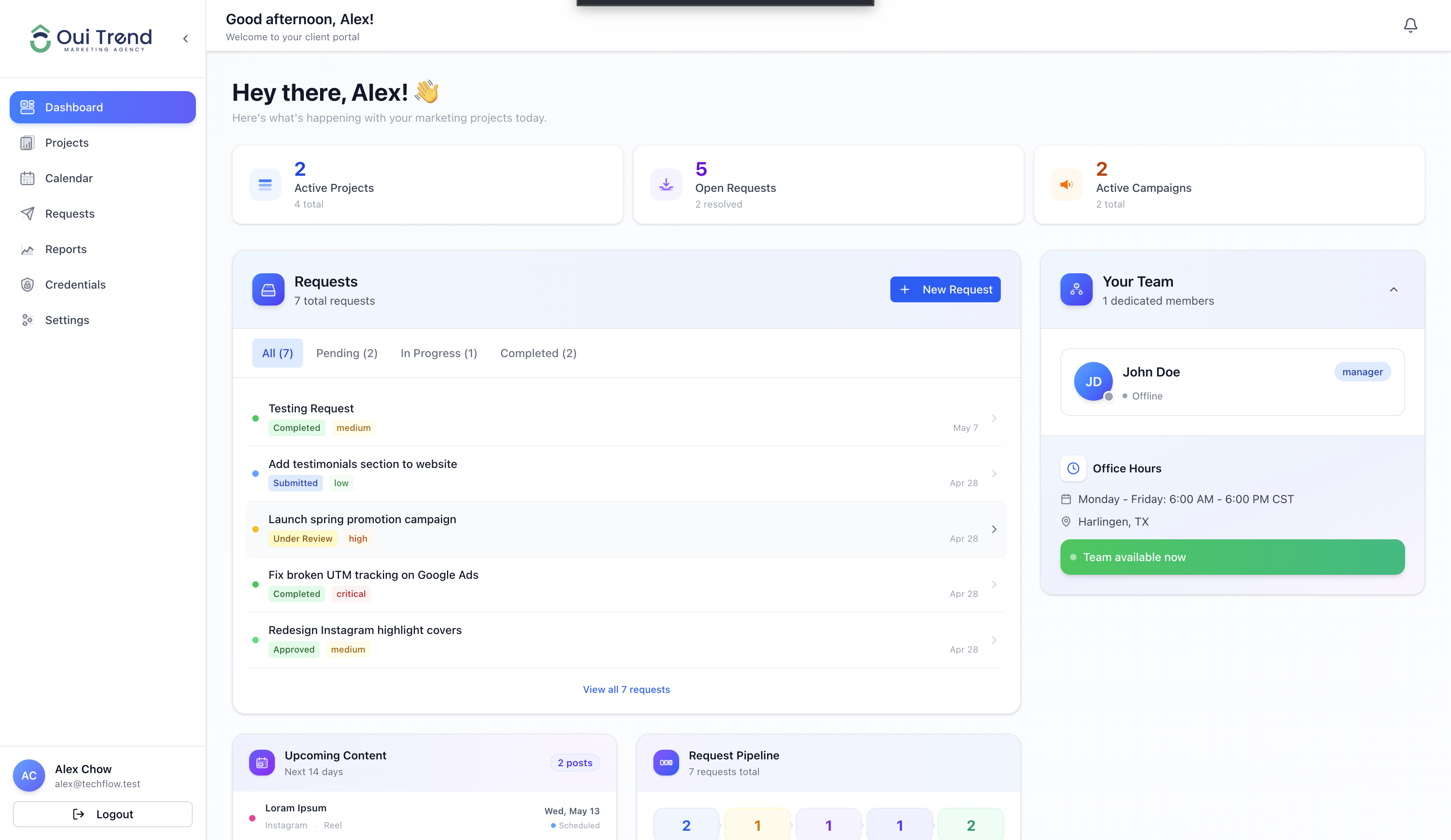 OuiTrend Client Portal