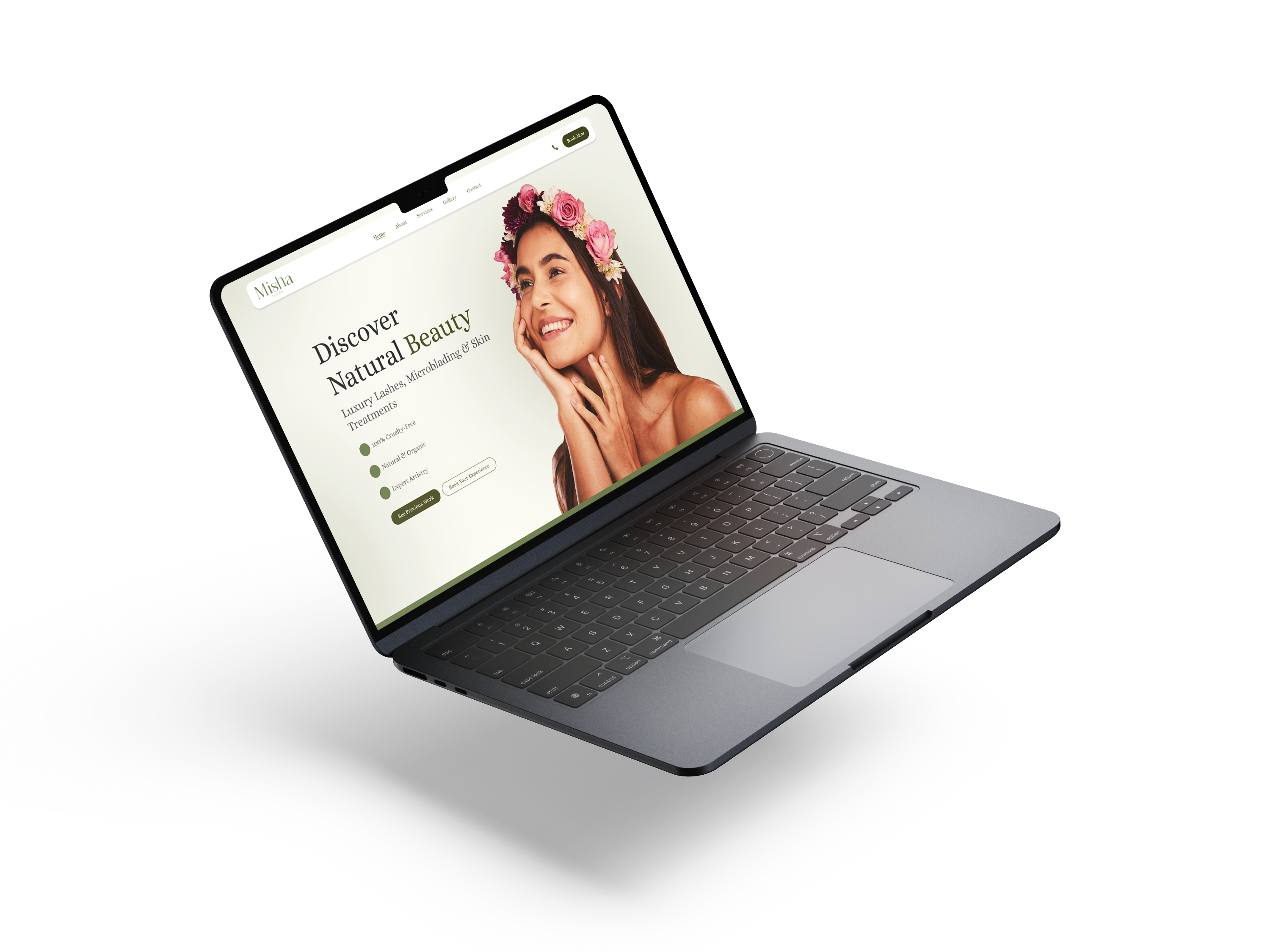 MacBook showing a website